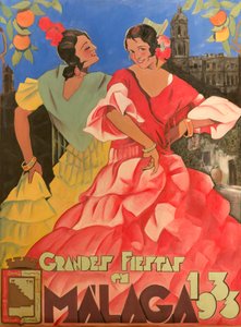 Cartaz publicitário Grandes Festas de Málaga 1933.